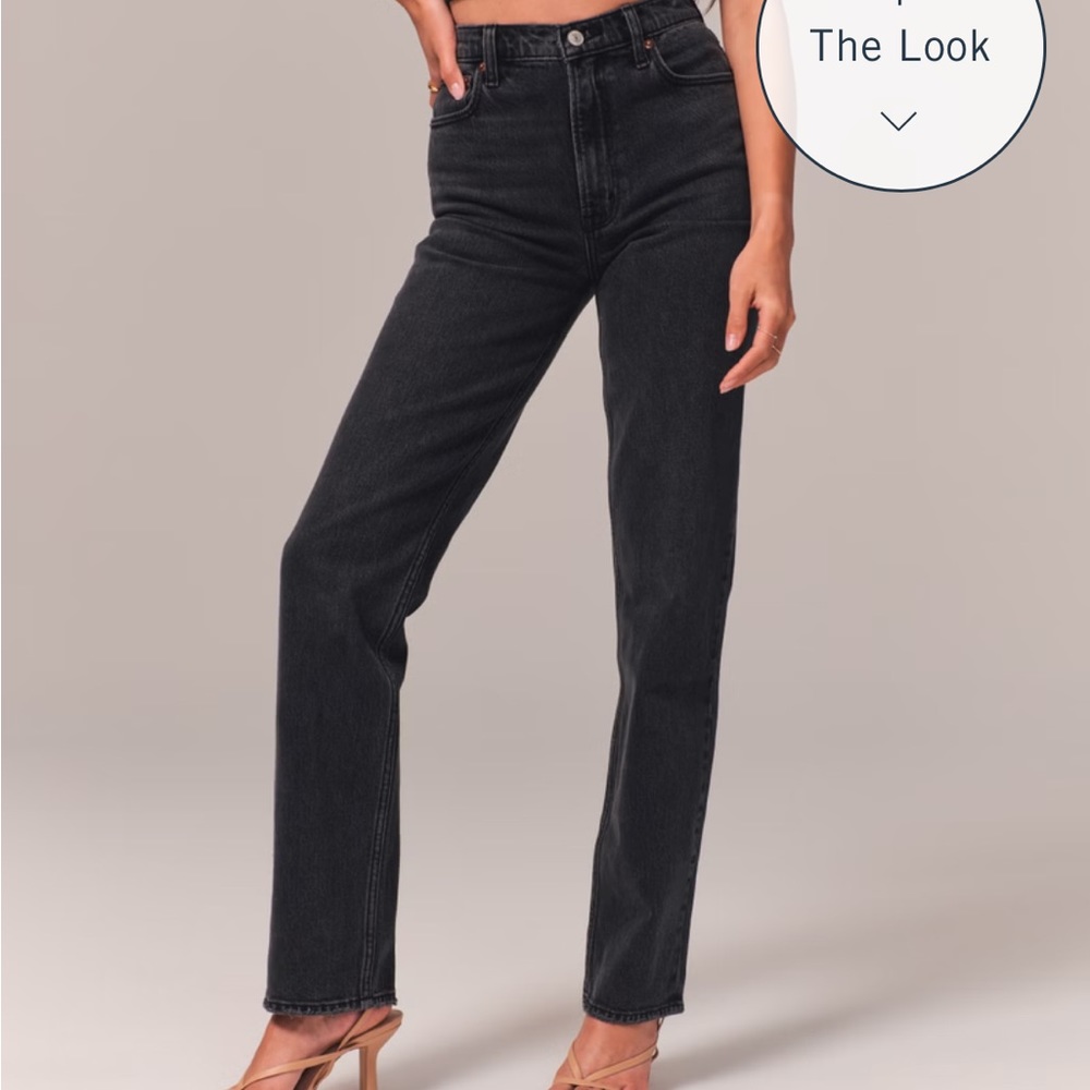 The 90 straight ultra high rise black denim jeans